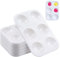 20 Pcs Paint Mixing Palette Tray, Mini Rectangular White Watercolour Palette with 6 Wells, Reusable Plastic Painting Palette for Painting Arts And Crafts Painting Craft Work Gouache| 8.3 X 12.0 cm