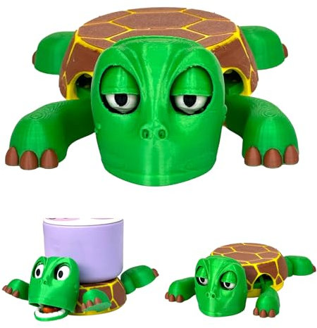 Uclac Divertido portavasos de tortuga, posavasos de tortuga de ojos abiertos cuando pones un vaso en su espalda, soporte para tazas impreso en 3D con extremidades elevables y cara expresiva para