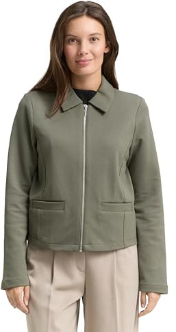 Tom Tailor Damen 1047589 Regular Fit Jacke Mit Reißverschluss, 39004 - Cloudy Green, M EU
