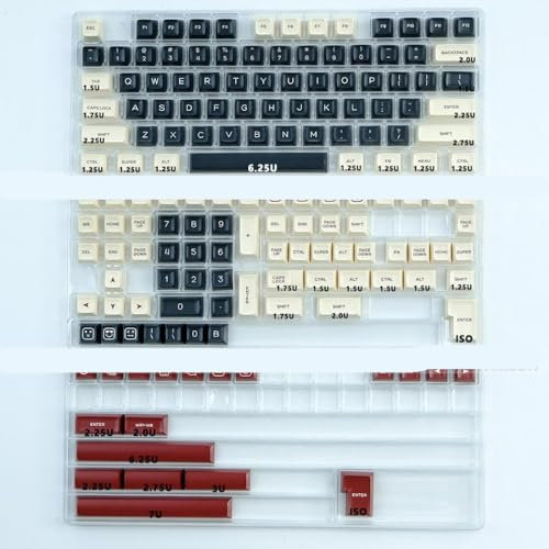KBDiy SA Profile Keycap Set PBT Double Shot ISO Enter 7U Spacebar Compatible With Custom Mechanical Keyboard Kits(Rome)