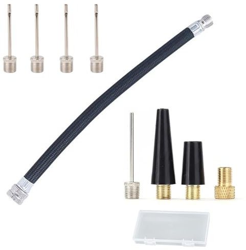 9pcs Portable Ball Pump,Air Pump Inflator Kit with Needle,Nozzle, Extension Hose Hand Pumps for Basketball Football Volleyball Water Polo Rugby Exercise Sports Ball Balloon Swim Inflatables