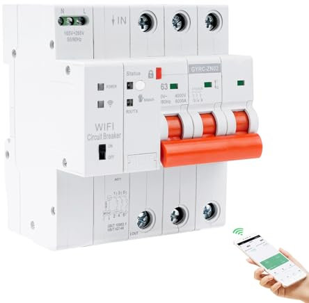 Disjoncteur différentiel wifi 63A Interrupteur wifi Compteur électrique protection contre les sous-tensions surcharges protection contre le réenclenchement tuya APP commande à distance 3P.