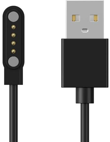 Yisica Smart Watch Universal Charger 4 Pin Magnetic, Smartwatch Accessories 4 Pin Magnetic Suction Charger for Smart Watch/Fitness Tracker, Cable Contact Pin Spacing Compatible 7.62mm