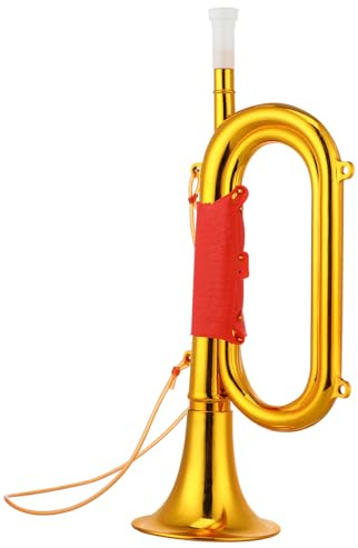 YARNOW Trompette pour Garçon et Filles Dorée Jouet Musical Éducatif Instrument en Plastique Facile à Utiliser pour Tout-Petits Jeux de Scène Accessoire de Performance 1 Pièce