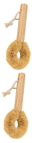 Zerodeko 2pcs Cleaning Pot Brush for Kitchen Multipurpose Scrubber Wooden Handle Dish Washing up Tool