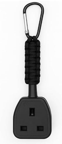 Socket Tester Holder with Paracord and Carabiner Clip, Multi-Colour, for Electricians and Engineers (Black)