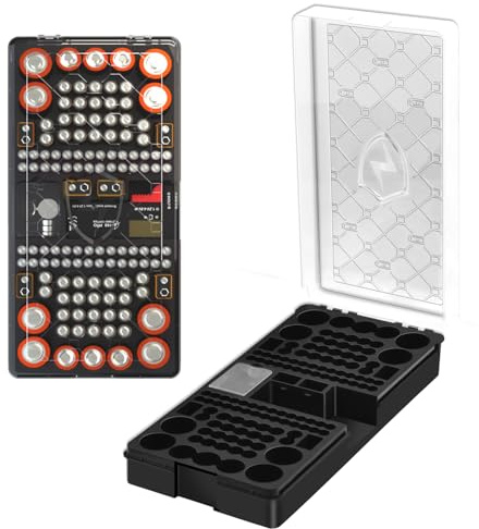 Wall Mounted Battery Case with Tester | Waterproof Battery Storage Box | Holds 136 Batteries | Space-Saving Wall-Mountable Batteries Storage Organiser for AA AAA C D 9V