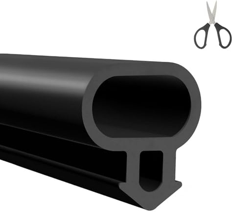 6M Draught Excluder Rubber Sealing Strip - Door & Window UPVC Seal Stripping for 3-5 mm Gap Anti-Water Weather Stripping Dustproof Anti-Water Insulation Soundproof (Black)