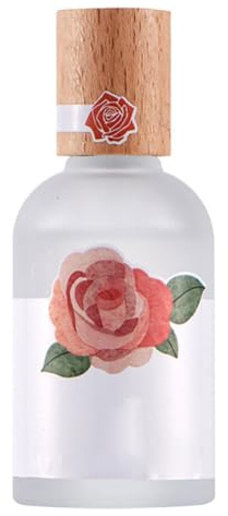 Perfume para Mujer 50ml en Vidrio, Rosa, Spray, 1 Pieza | Fragancia Ligera y Natural, Uso Diario y Antes de Salir Mañana, Tapa de Aluminio y Madera