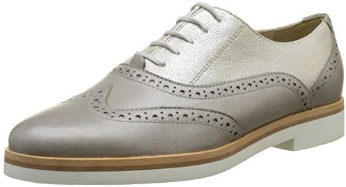 Geox D Janalee G, Zapatos de Cordones Oxford para Mujer, Gris (Silver/LT GREYC0898), 36 EU