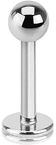 Piersando Piercing Stab Stecker Edelstahl Kugel für Lippen Lippe Labret Lippenpiercing Ohr Tragus Ohrpiercing Helix Nase Intim Zungen Nasen 1,2mm x 10mm x 2mm Silber