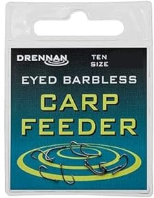 Drennan Eyed Barbless Carp Feeder Hooks - Size 20