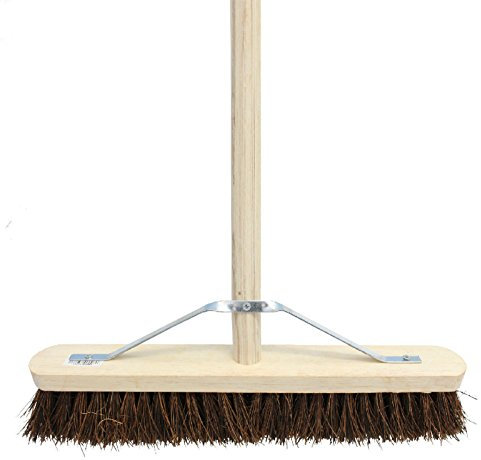 SI 24 Stiff Broom C/W Handle & Stay Brush Sweeping Industrial Yard Outdoor Strong