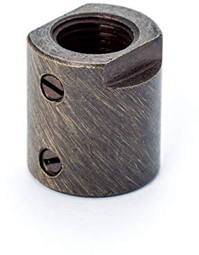 Verbindungs-Muffe, Messing patina, mit Stellschrauben, M10x1 Innengewinde Leuchten