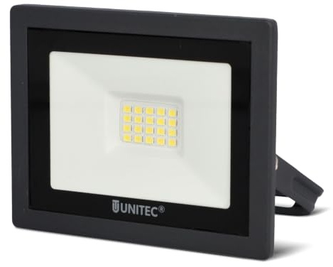 UNITEC LED Strahler 7 W, 850 Lumen, IP65, Aluminiumdruckguss, Stecksystem & Schwenk-Bügel, Sicherheitsglas, energiesparend, langlebig, anthrazit