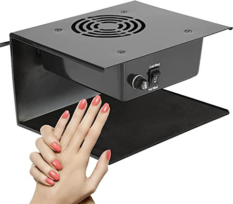 Sèche-Ongles, 300W Professionnel Sèche-Ongles Gel Vernis À Ongles Séchage Rapide Dispositif De Durcissement Sèche Ongle Ventilateur Air Chaud et Froid Outil de Manucure Noir