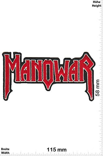Manowar - Sign of the Hammer red black Aufnäher Besticktes Patch zum Aufbügeln Applique Souvenir Zubehör