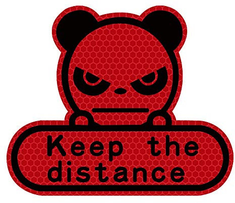 biinfu Keep Distance Aufkleber Rot US-Keep Distance Stickers-red