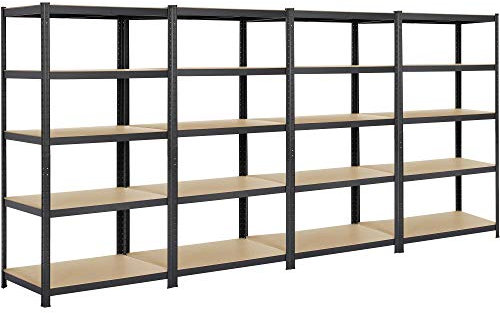 Yaheetech 4x Schwerlastregal 180 x 90 x 60cm 875kg 5 MDF-Platten Regal Lagerregal Kellerregal Steckregal Werkstattregal