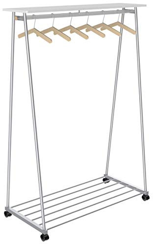 ALBA PMOSLO Vestiaire Acier/Bois Porte-Manteaux, Gris/Bois Blanc