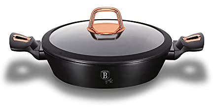 Shallow pot with lid, 28 cm, Black Rose Collection
