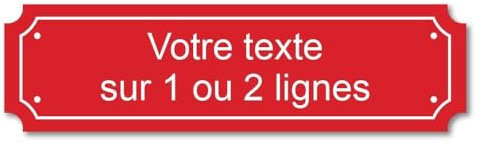 Plaque gravée personnalisée 1 ou 2 lignes 14,5x4cm autocollante Rouge