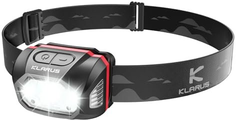 klarus HM1 440 Lumen wiederaufladbare Gestensensor Stirnlampe Kopflampe, 5 Modi 70 Stunden Laufzeit, IPX6 wasserdichtes LED Stirnlampe für Laufen, Camping, Wandern, Jagen…