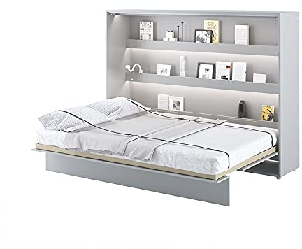 Schrankbett LENART Wandklappbett 140x200 BED CONCEPT Horizontal Grau