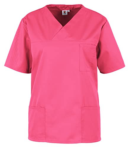 BEB Damen Kasack Basic Unisex Medizinisches Schlupfhemd, Rosa, S