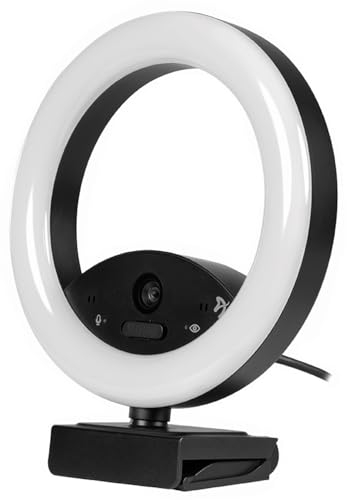 Arozzi Occhio True Privacy Ring Light - Webcam con Anillo de luz de 6 Pulgadas, 3 temperaturas y Brillo Ajustable, Sistema de privacidad verdadera, resolución 1920 x 1080P