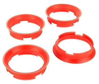 LST 4x Distanzringe Zentrierringe Rot für Alufelgen Ø 57,1 mm - Ø 63,4 mm