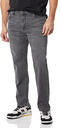 Amazon Essentials Men's Athletic-Fit Stretch Jeans - Discontinued Colours, Washed Grey, 34W / 30L
