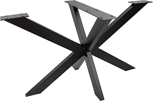 Bc-elec - 407002-B TISCHGESTELL Kreuzgestell Spider aus schwarzem Stahl 150x78x71 Tischkufen Möbelgestell Tischbeine
