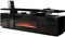 Mirjan24 Lostino - Armadio per TV con camino elettrico realistico, con fiamma a LED, fornello di cristallo, camino elettrico con riscaldamento, con illuminazione a LED, nero/nero lucido)