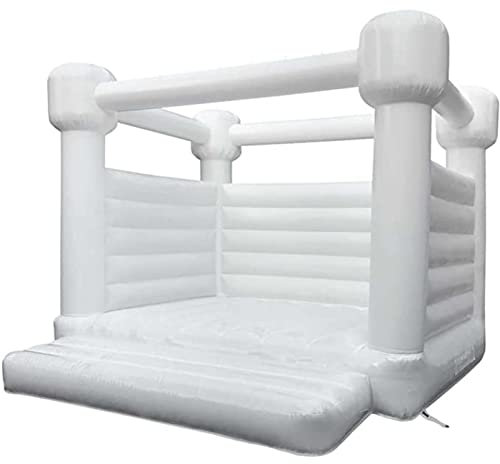 AIYIFUTY Inflatable Wedding Bounce House White Jumper Bouncy Castle Decorate with Air Blower, for Wedding Engagement Party (2.5 * 2.5 * 2.5m/8 * 8 * 8ft)
