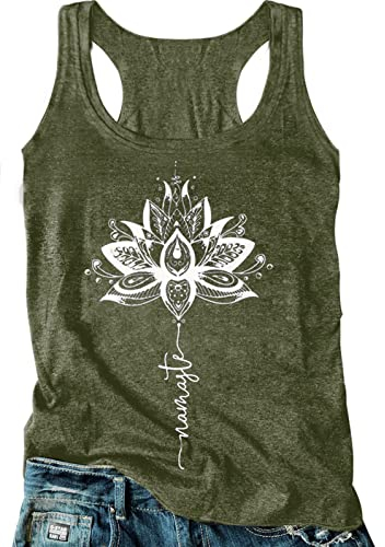 Racerback Tank-Tops für Damen mit Mandala-Grafik, Vintage-Sommertop, lässiges, lockeres Rundhals-Top, für Urlaub, klassische Passform, Cami-Top, X-Groß