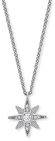 Engelsrufer Damen Halskette aus Sterling Silber mit Stern Motiv Anhänger - besetzt mit 9 Zirkonia Steinen - Karabinerverschluss - nickelfrei