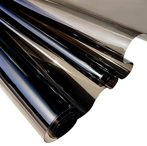 Vinilo de PVC transparente de 30 x 135 cm, tela impermeable de neón de color sólido de 0,4 mm, rollo de lámina de espejo súper transparente para hacer manualidades, decoración de bricolaje, gris