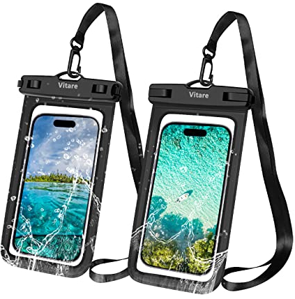 Vitare wasserdichte Handyhülle-2 Stück Unterwasser Handytasche- 7,0 Zoll wasserdichte Tasche für iPhone 15 Pro 14 Pro 13 Pro 13 12 11 XS X XR SE 8 7 6 Samsung Galaxy S22 S21 Huawei