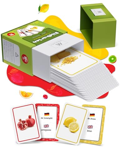 MASCHKY Lernkarten Kinder – Hochwertige Bilderkarten - Sprachförderung - Montessori - Stabile & Dicke Bildkarten - Logopädie Spiele - Zweisprachig - Tolle Geschenkidee…