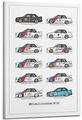 Auto-Poster BMW M3 Tourenwagen DTM Motorsport Poster Dekorative Malerei Leinwand Wandposter und Kunstdruck Moderne Familie Schlafzimmer Dekor Poster 40 x 60 cm