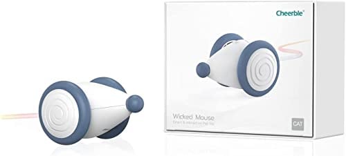 Cheerble Automatic Cat Toy Mouse, Wicked Mouse Toy - Interactive Electric Cat Toys with Smart Sensor, Glowing Tail, Rechargeable, Ideal for Adult Kittens Indoor, Blue