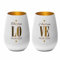 4youDesign 2-er Windlicht zur Hochzeit personalisiert, Motiv Love 2 Namen, Datum graviert (Metall-Weiß-Gold), Hochzeitsgeschenk für das Brautpaar, Teelichthalter zur Trauung, Jahrestag, Jubiläum