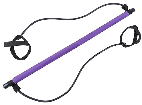 Pilates Sculpt Bar – Pilates-Bar-Set mit Widerstandsband Übungsstab – Tragbares Fitnessstudio Symmetrye Pilates Sculpt Bar Trainingsgerät für Heimtraining (lila)