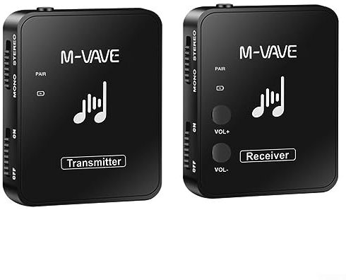 2.4G Wireless In-Ear Monitor System Earphone, Rechargeable Transmitter Receiver Support Stereo Recording with Volume Button