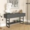 [en.casa] Konsolentisch Lappeenranta Sideboard mit 2 Türen Flurtisch 139x43x76 cm Beistelltisch mit Ablage Büro Wohnzimmer Industrial Anthrazit/Schwarz