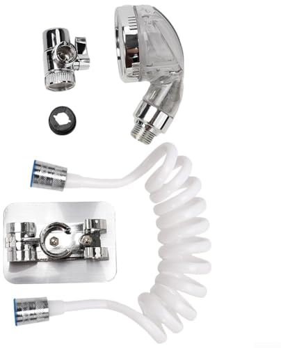 Soffione doccia a mano con doccetta, set di fissaggio per lavabo, materiale ABS, kit completo
