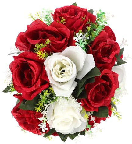 PRETYZOOM Künstliche Ranunkeln Hochrealistischer Blumenschmuck Blumenkugel für Innenräume Wie Echt aus Pu Spitze und Satin für Hochzeit und Empfang