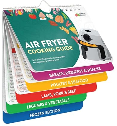 Aretro Air Fryer Cookbook Magnetic Cheat Sheet Set Air Fryer Cooking Times Chart Oven Cooking Pot Temp Guide Conversion Chart Cooking Measurements for Food Air Fryer Accessories Recipes Reference Guid