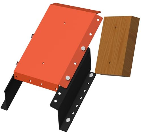 MJ-1-DP Plaque de cric réglable de 10,2 cm pour moteur hors-bord pour bateaux, jusqu'à 35 ch, réglage manuel de la hauteur, matériel de montage inclus (orange)
